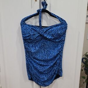 Catalina Blue and Black Swimsuit Top